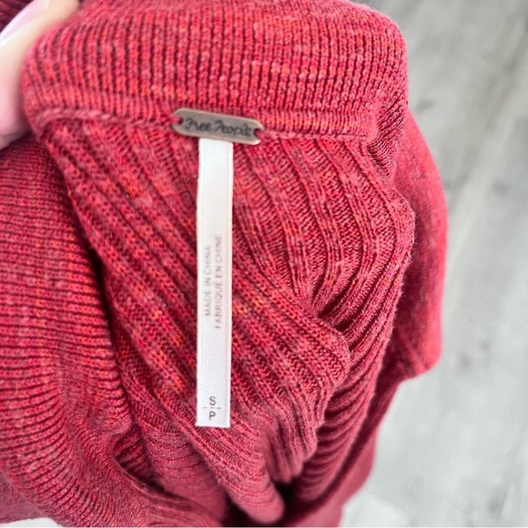 Free People Rain Or Shine Knit Sweater Dress Burnt Orange/Red Spacedye SMALL - Picture 8 of 12